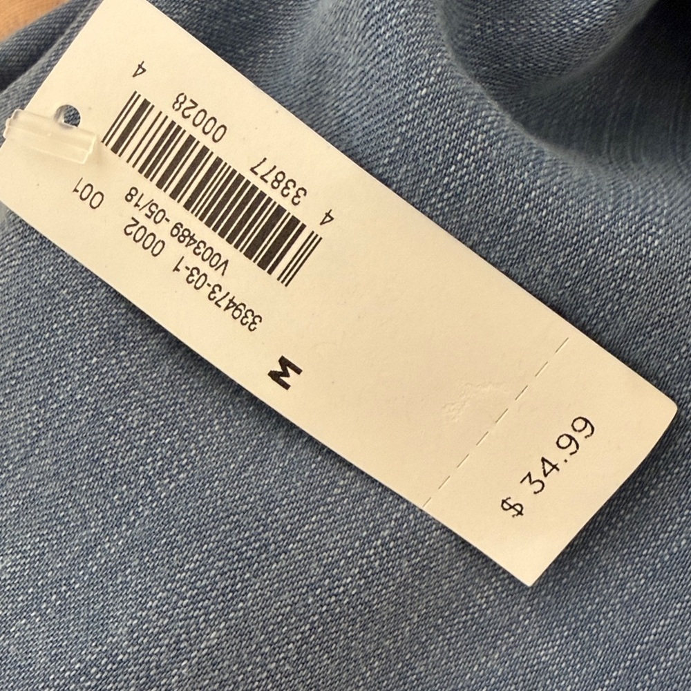 Old Navy Tencel Button-Up Long Sleeve Shirt Blue NWT Size M - Picture 9 of 9